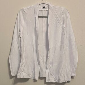 NWOT, Women’s White Peplum Cardigan, Size Medium